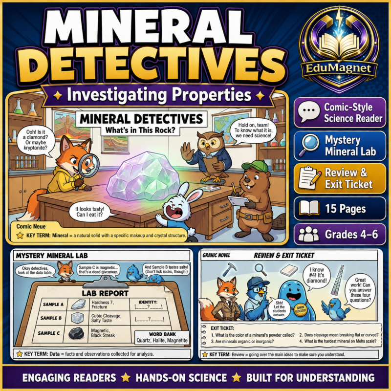Mineral Detectives Comic-Style Science Reader | Mineral Properties & Identification