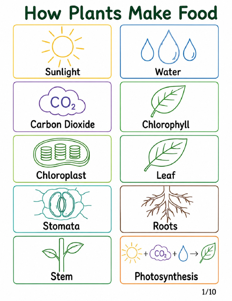 How Plants Make Food Flash Cards