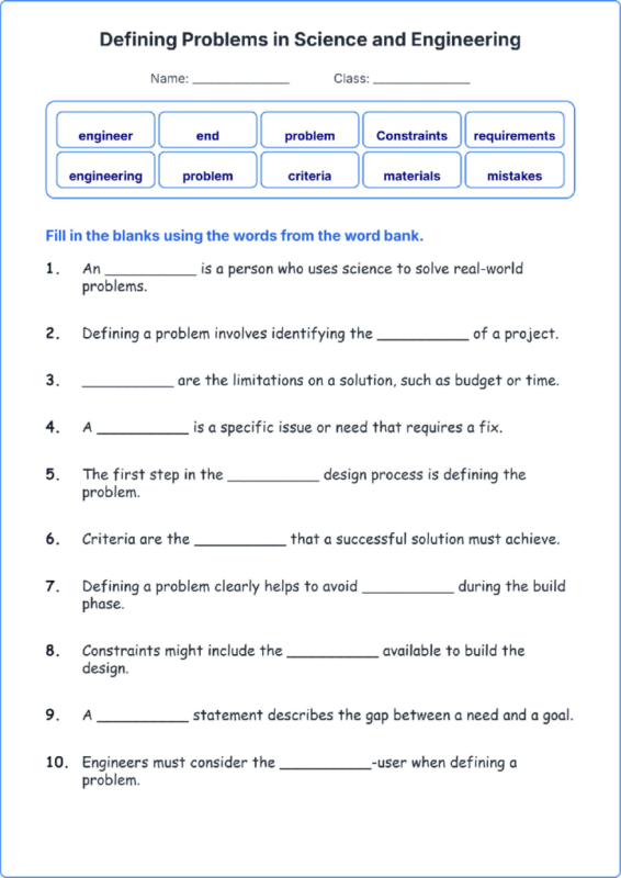 Defining Problems in Science and Engineering TEKS 4.1 A Grade 4 science fill in the blanks worksheets.pdf
