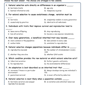 Inherited Variation Fill MCQ Written Exit Tickets Worksheet TEKS Biology