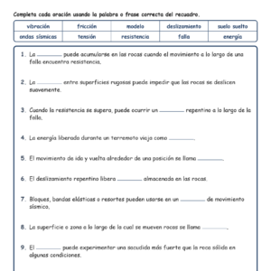 Modelar el movimiento Completar MCQ Escrita Salida Hoja de trabajo NGSS Grado 4