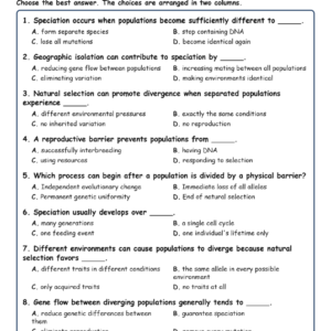 Natural Selection and Fill MCQ Written Exit Tickets Worksheet TEKS Biology.