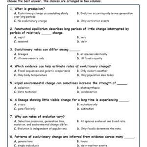 Patterns and Rates of MCQs Fill Written Exit Tickets Worksheet TEKS Biology