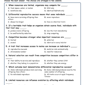 Resources and Fill MCQ Written Exit Tickets Worksheet TEKS Biology