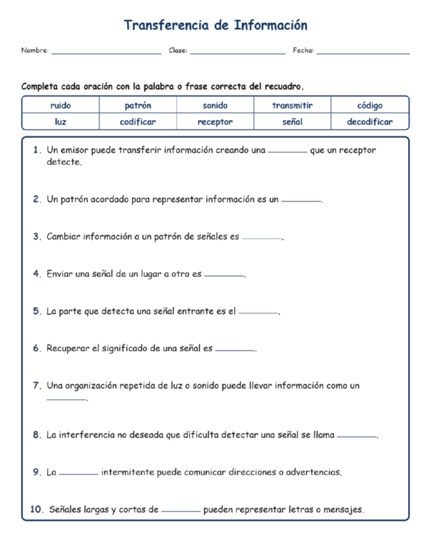 Transferencia de Completar MCQ Escritas Boletos Hoja de Trabajo NGSS Grado 4
